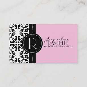 Baby Pink Estate Damask Mummy Calling Card /