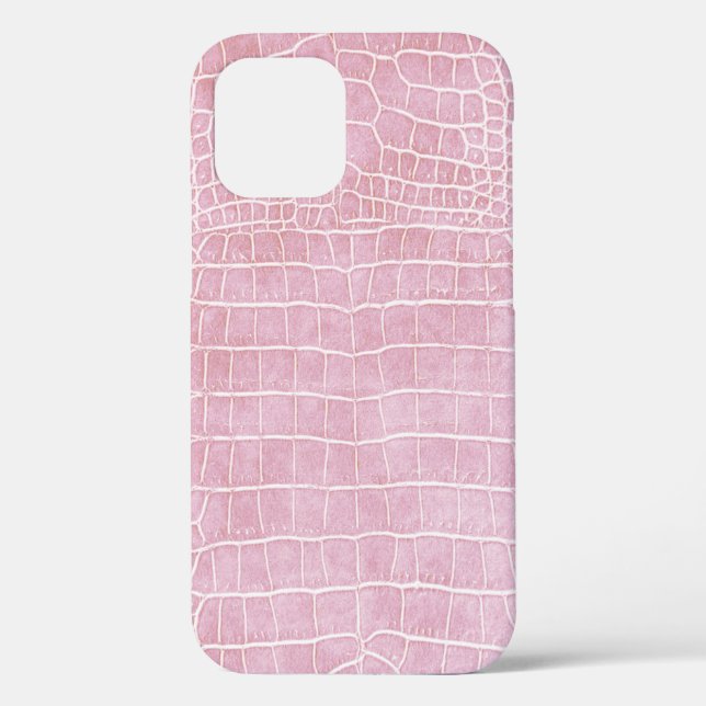 Baby Pink Faux Crocodile Leather Case-Mate iPhone Case (Back)