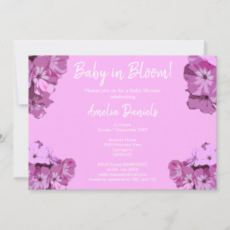 Baby Pink Floral Baby Shower Invitation