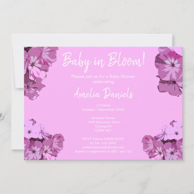 Baby Pink Floral Baby Shower Invitation (Front)