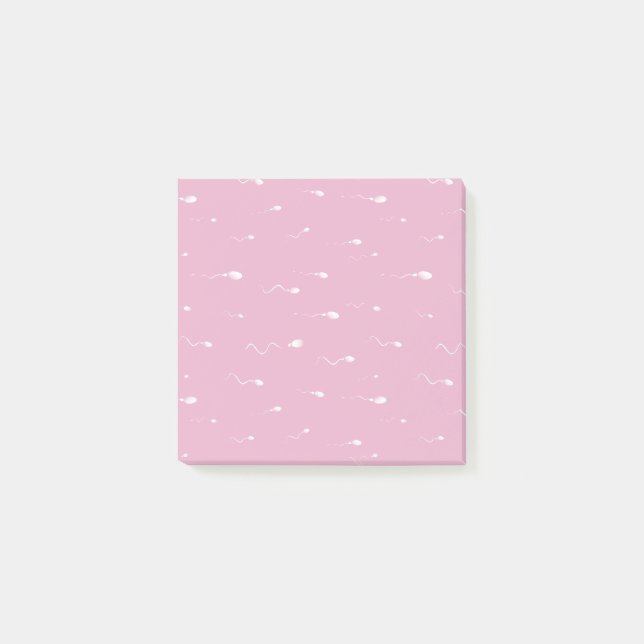 Baby Pink Funny Sperm Post-it Notes (Front)