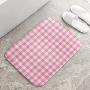 Baby Pink Gingham Bath Mat