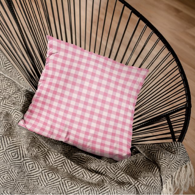 Baby Pink Gingham Cushion (Creator Uploaded)