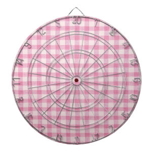 Baby Pink Gingham Pattern Dartboard