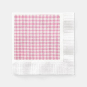 Baby Pink Gingham Pattern Napkin