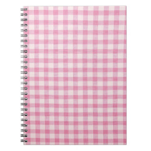 Baby Pink Gingham Pattern Notebook