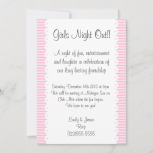 Baby Pink Girls Night Out Invitation