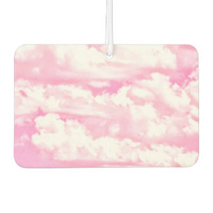 Baby Pink Happy Clouds Backgrouund Car Air Freshener