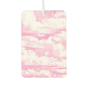 Baby Pink Happy Clouds Backgrouund Car Air Freshener