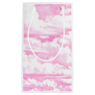 Baby Pink Happy Clouds Backgrouund Small Gift Bag