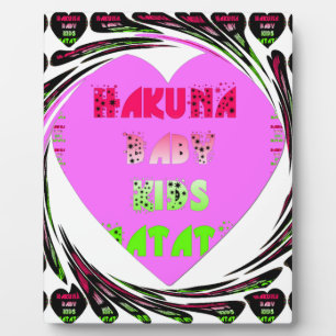 Baby Pink  Hearts Hakuna Matata Baby Kids Design.p Plaque