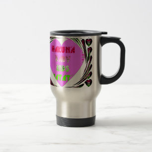 Baby Pink  Hearts Hakuna Matata Baby Kids Design.p Travel Mug