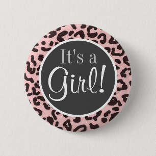 Baby Pink Leopard Animal Print 6 Cm Round Badge