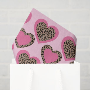 Baby Pink Leopard Hearts Party Tissue Paper