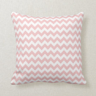 Baby Pink, Light Pink Chevron Stripes Cushion