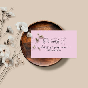 Baby pink light Tooth whitening dental art Business Card