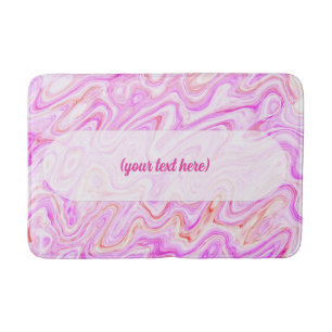 Baby Pink Marble Texture Abstract Liquid Paint Bath Mat