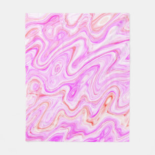 Baby Pink Marble Texture Abstract Liquid Paint Fleece Blanket