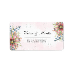 Baby Pink Mini Floral return address Label