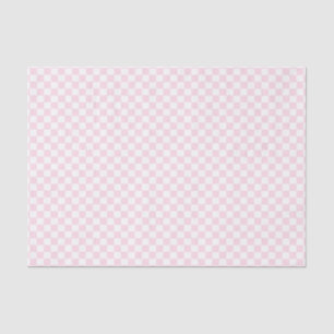 Baby Pink Modern Check Squares Pattern Gift Wrap Tissue Paper