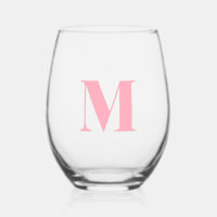 Baby Pink Modern Monogram Initial Letter