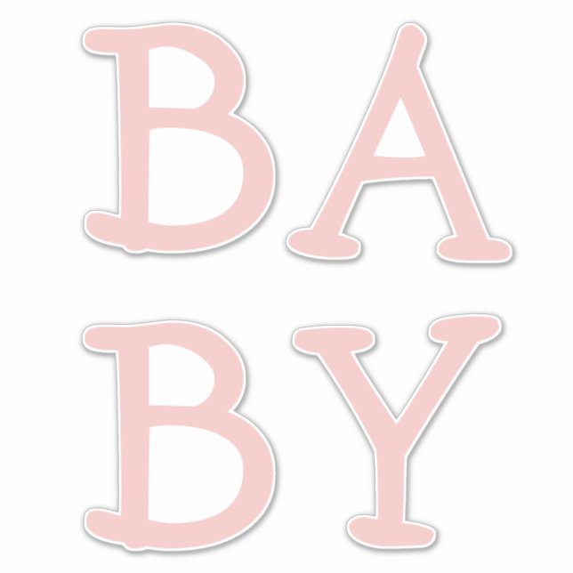 Baby Pink Nursery Custom-Cut Vinyl Sticker (Front)