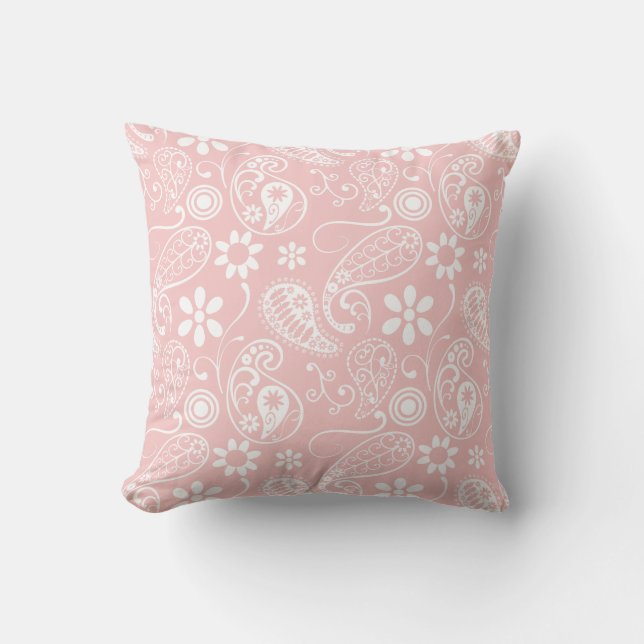 Baby Pink Paisley Cushion (Front)
