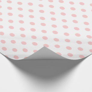 Baby Pink Polka Dots on White Wrapping Paper