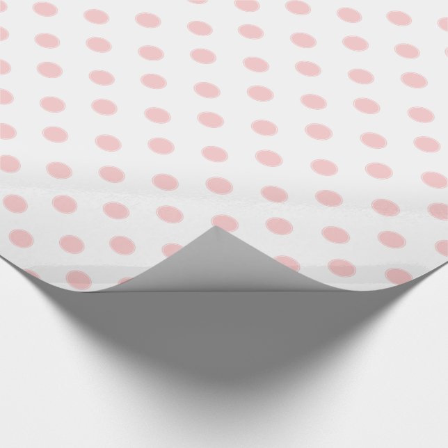 Baby Pink Polka Dots on White Wrapping Paper (Corner)