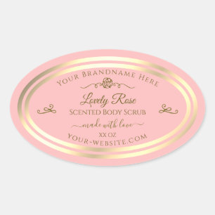 Baby Pink Product Label Gold Frame Vintage Rose