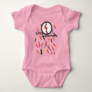 Baby Pink Red Yellow Lightning Bolts Bodysuit