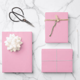 Baby pink solid color wrapping paper sheet