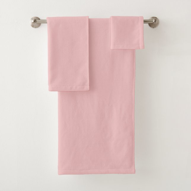 Baby Pink Solid Colour Bath Towel Set (Insitu)