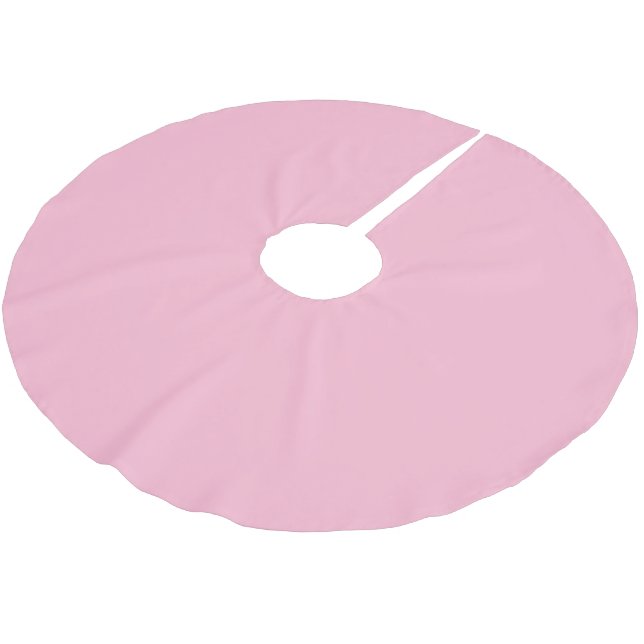 Baby pink solid colour brushed polyester tree skirt (Angled)