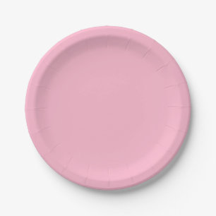 Baby pink solid colour paper plate