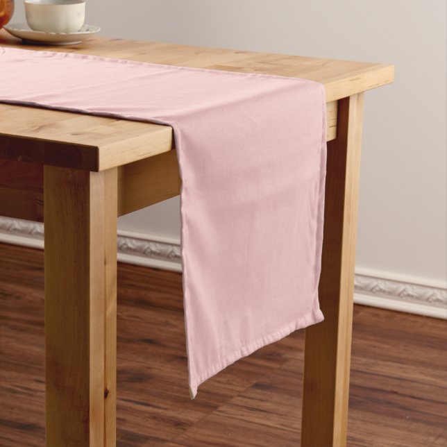 Baby Pink Solid Colour Short Table Runner (In Situ)