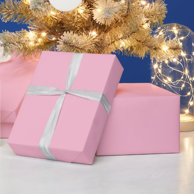 Baby pink solid colour wrapping paper (Holidays)