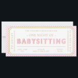 Baby Pink Stripe Babysitting Gift Voucher Card<br><div class="desc">This babysitting gift voucher design features a classic stripe design. The "babysitting" heading is an image that cannot be edited. All of the other text is fully editable. For more advanced customisation of this design,  simply select the "Customise It" button above.</div>