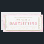 Baby Pink Stripe Babysitting Gift Voucher Card<br><div class="desc">This babysitting gift voucher design features a classic stripe design. The "babysitting" heading is an image that cannot be edited. All of the other text is fully editable. For more advanced customisation of this design,  simply select the "Customise It" button above.</div>