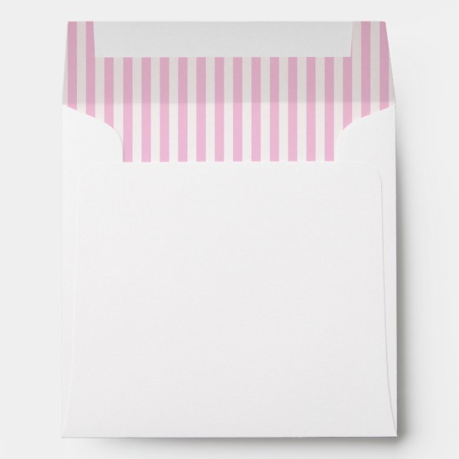 Baby Pink Striped Lining Square Envelopes (Back (Bottom))