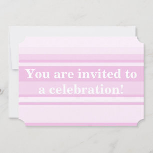 Baby pink stripes invitation