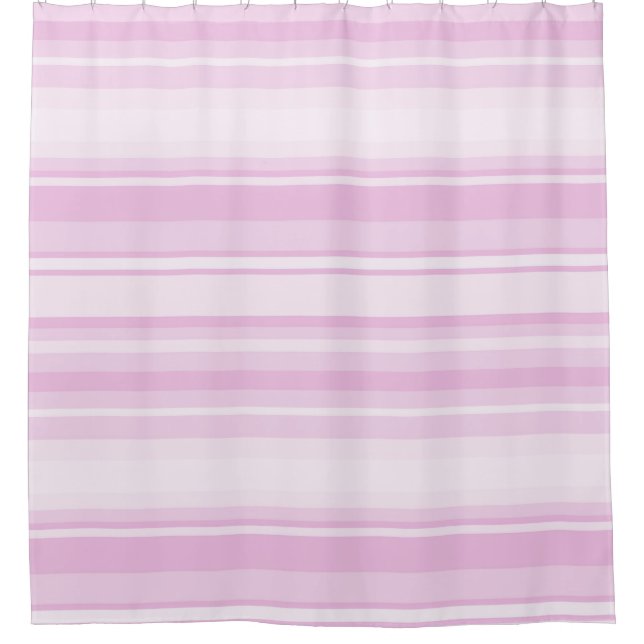 Baby pink stripes shower curtain (Front)