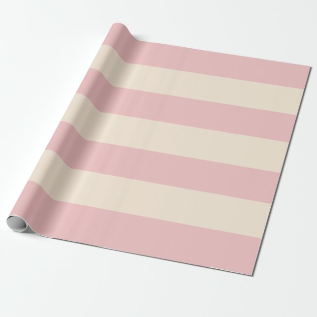 Baby Pink Stripes Wrapping Paper (Unrolled)