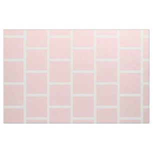 Baby Pink Subway Tiles on White Fabric