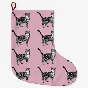 Baby Pink Tabby Cat Cats Christmas Stocking