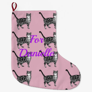 Baby Pink Tabby Cat Cats Christmas Stocking