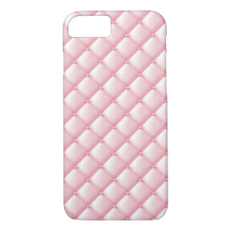 Baby Pink Tuft Leather Buttons Plush iPhone 8/7 Case