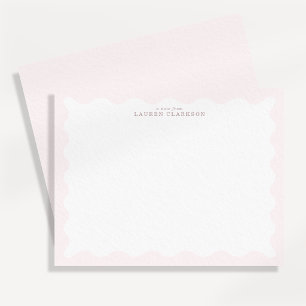 Baby Pink Wavy Frame Note Card