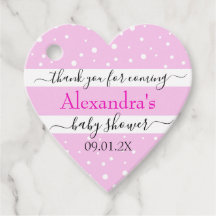Baby Pink & White Polka Dots Thank You Baby Shower