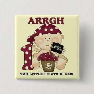 Baby Pirate 1st Birthday Tshirts and Gifts 15 Cm Square Badge